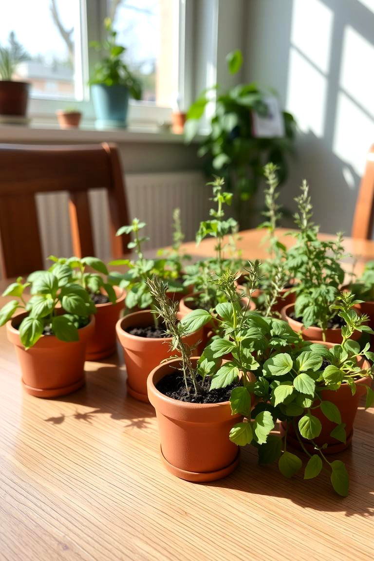 Miniature Herb Garden - 24 Dining Table Centerpiece Ideas