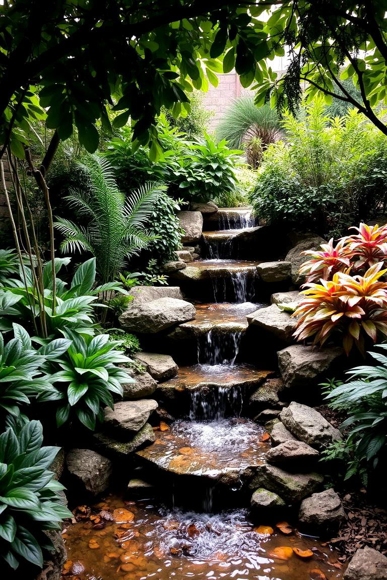Miniature Waterfalls - 24 Shady Garden Ideas