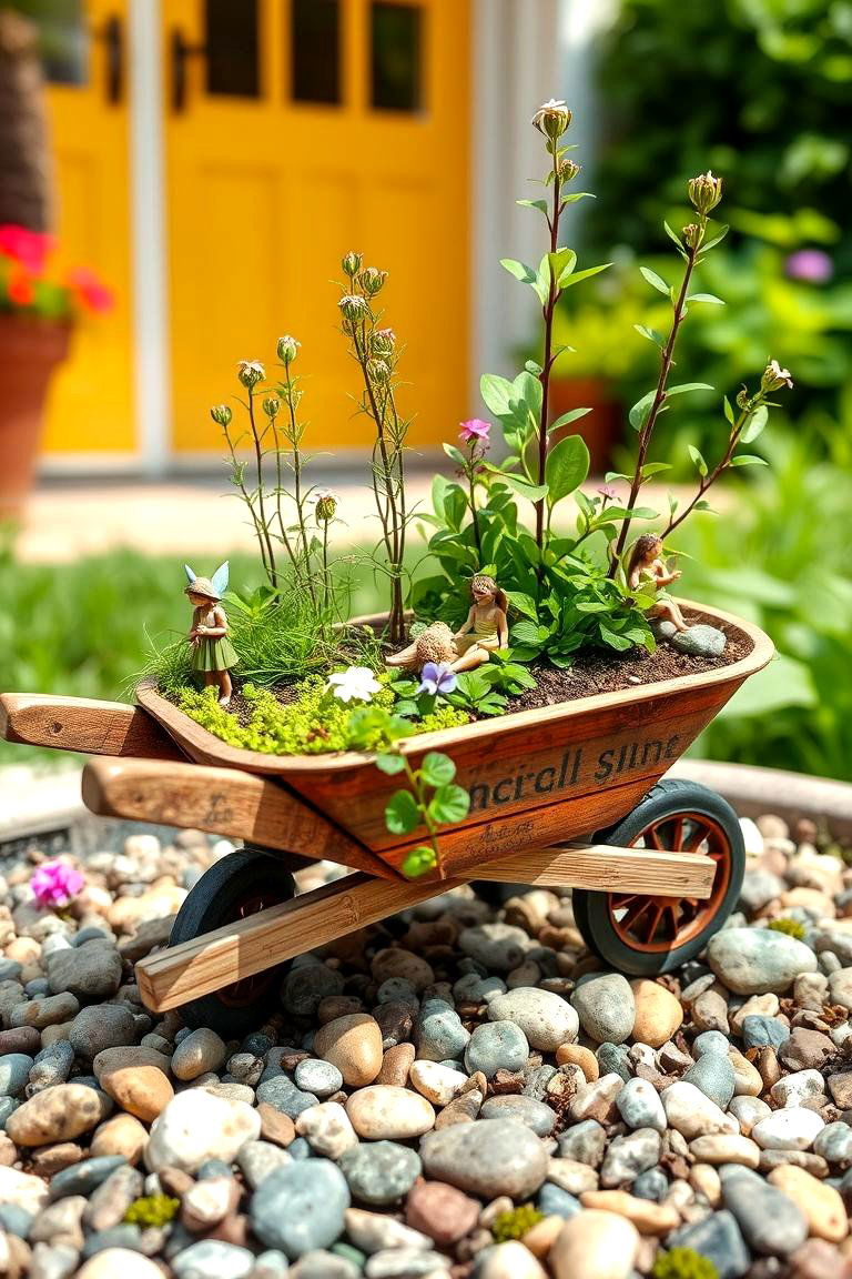Miniature Wheelbarrow Garden - 24 Fall Bedroom Decor Ideas