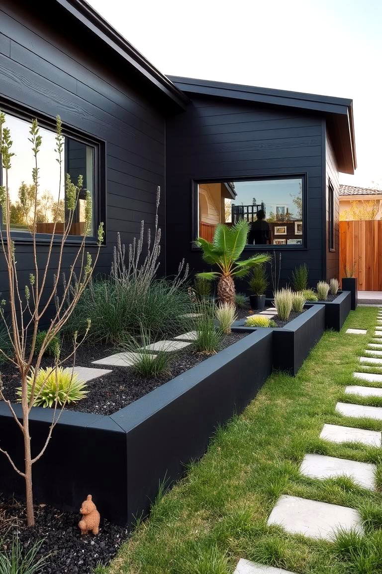 Minimal Landscaping Requirements - 24 Modern Black Houses
