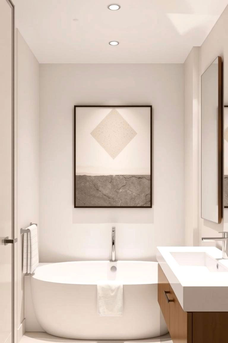 Minimalist Abstract Art for Modern Vibes - 24 Bathroom Art Ideas