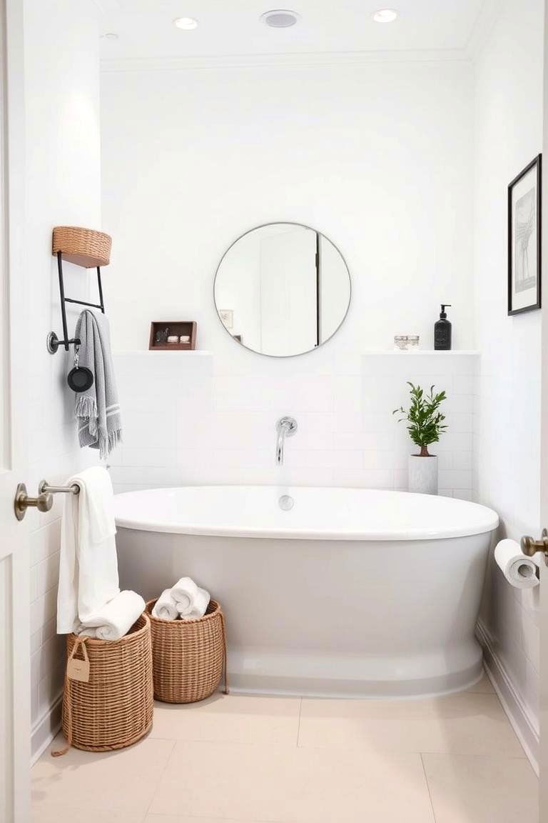 Minimalist Accessories Integration - 24 Small White Bathroom Ideas