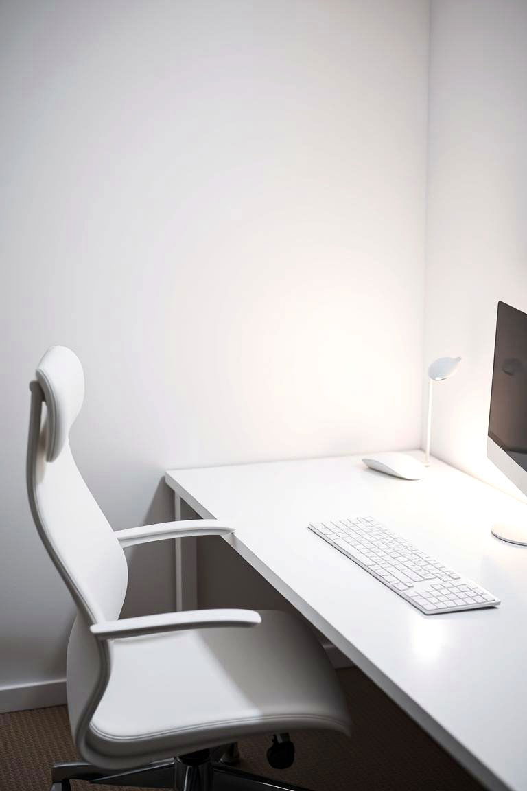 Minimalist All White Desk Setup - 24 All White Gaming Setup Ideas