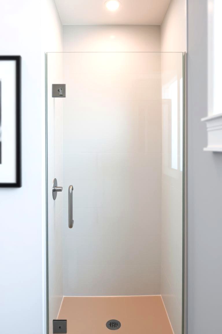 Minimalist Appeal with a Single Glass Panel - 24 Small Bathroom Walk-in Shower Ideas