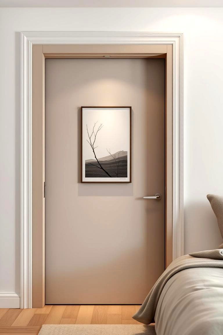 Minimalist Art for a Clean Modern Look - 24 Bedroom Door Decorating Ideas