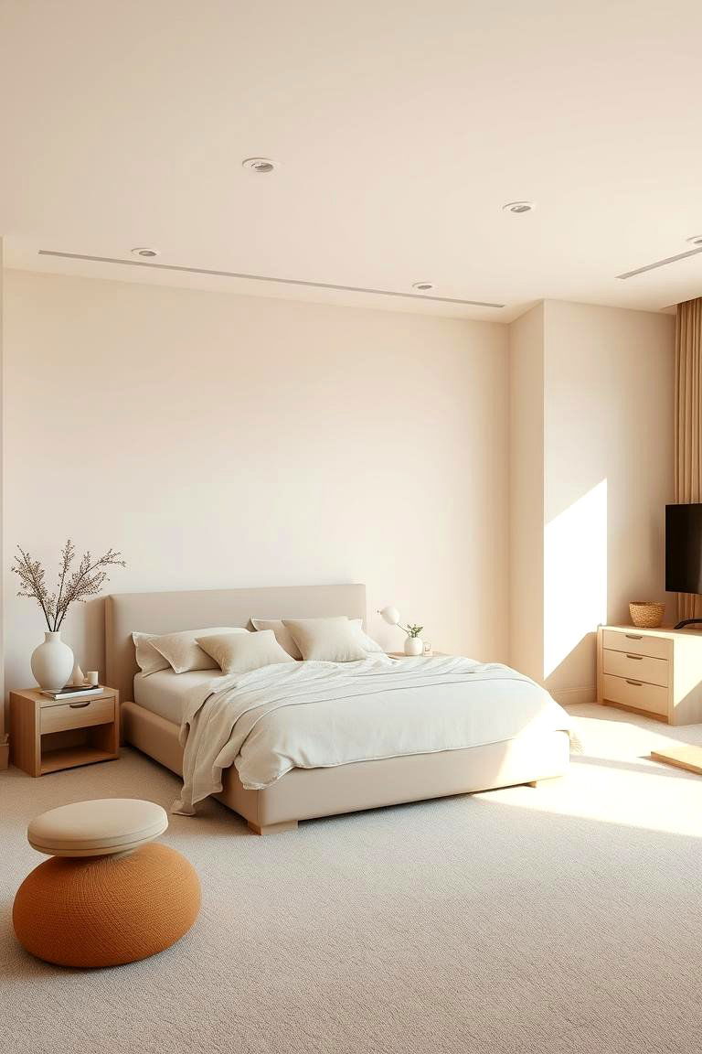 Minimalist Beige Elegance - 24 Beige Bedroom Ideas