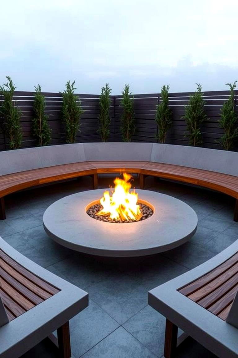 Minimalist Bench Seating - 24 Fire Pit Seating Ideas
