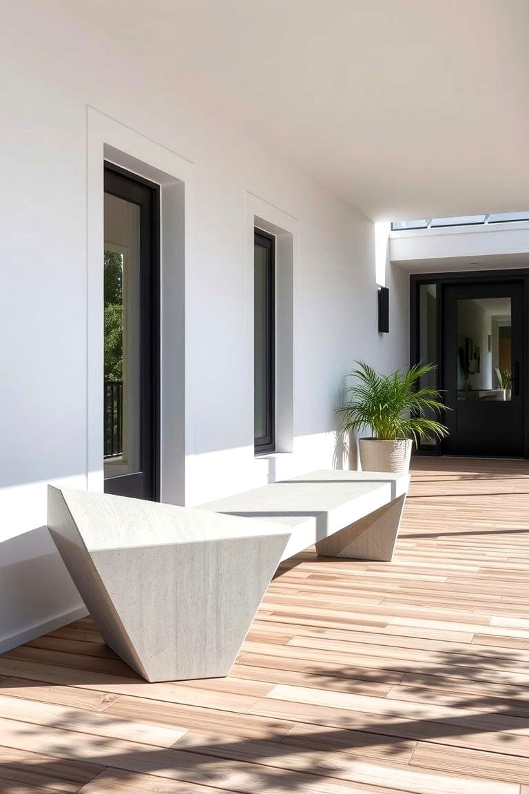 Minimalist Bench for Clean Lines - 24 Front Porch Bench Ideas