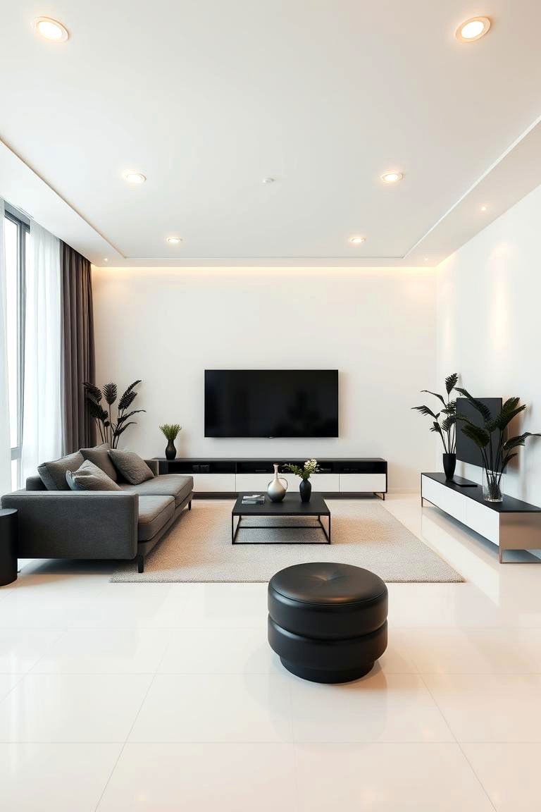 Minimalist Black Decor on Cream Backgrounds - 24 Cream and Black Living Room Ideas