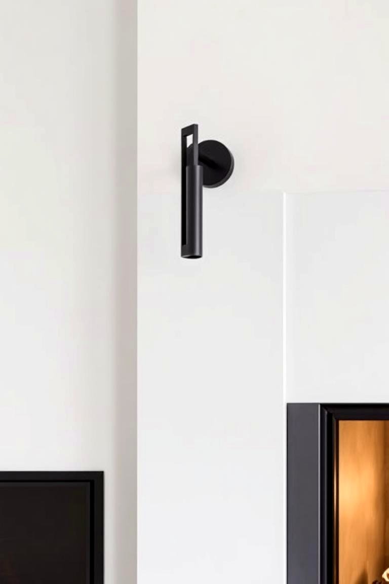 Minimalist Black Metal Sconce - 24 Fireplace Sconces Ideas