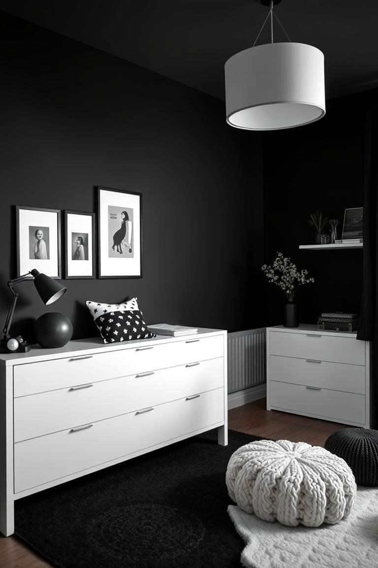Minimalist Black Nursery - 24 Black Nursery Ideas