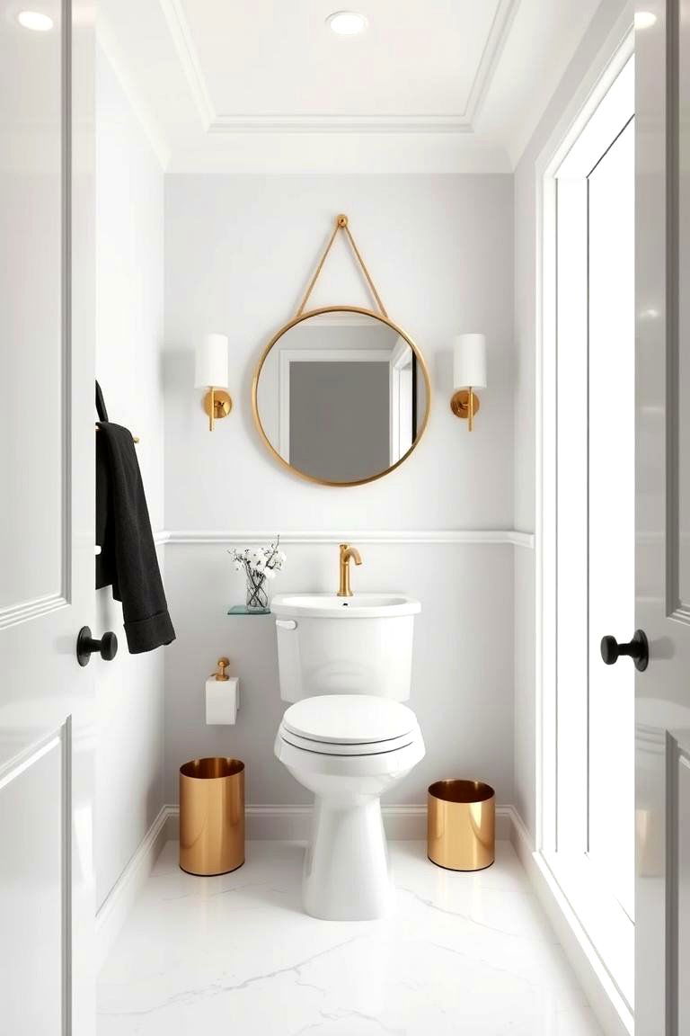 Minimalist Black and Gold Decor Balance - 24 black and gold powder room ideas