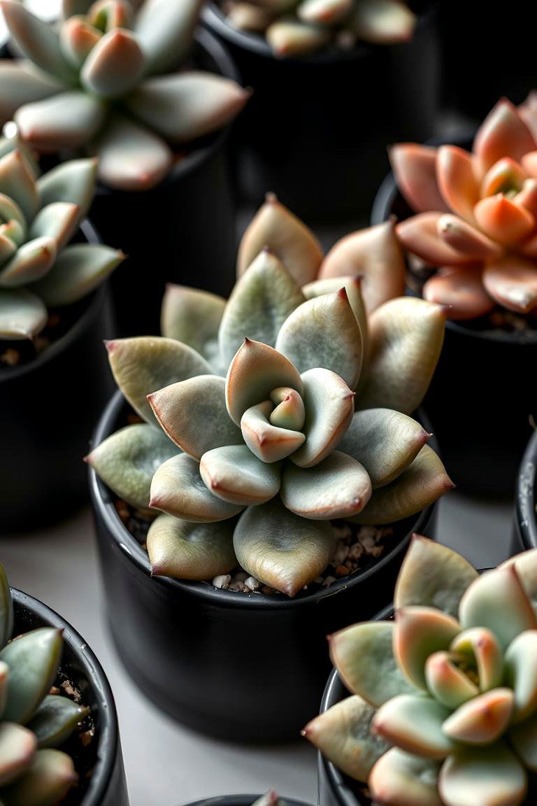 Minimalist Black and Gold Succulent Arrangement - 24 Black and Gold Centerpiece Ideas