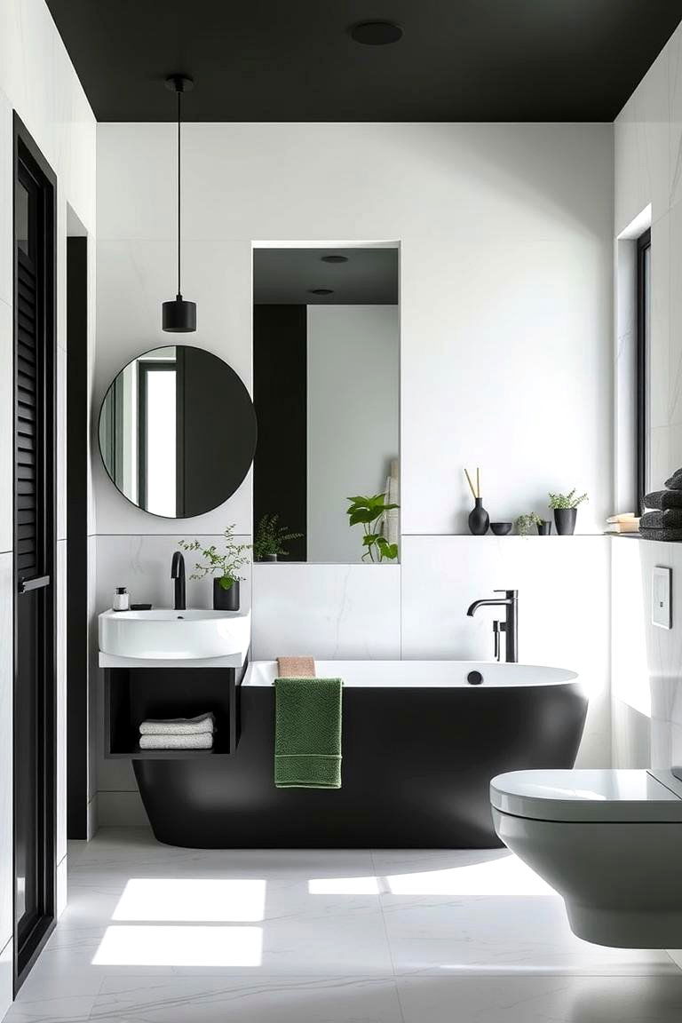 Minimalist Black and Green Bathroom Decor - 24 Black and Green Bathroom Ideas
