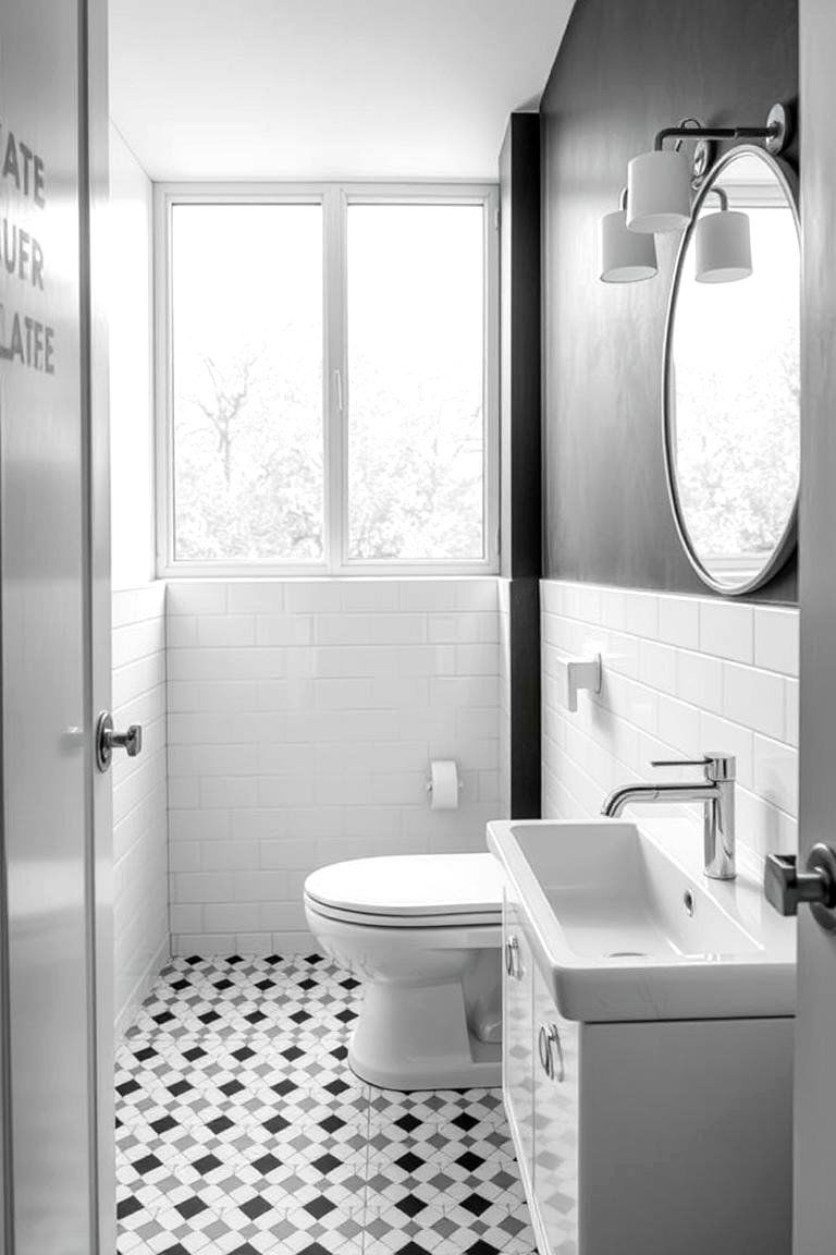 Minimalist Black and White Bathroom - 24 Eclectic Bathroom Ideas