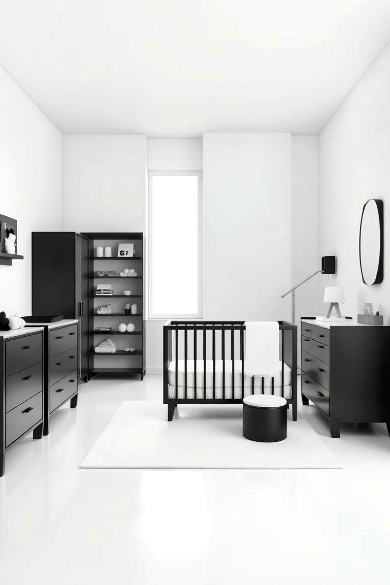 Minimalist Black and White Furniture - 24 Black and White Nursery Ideas