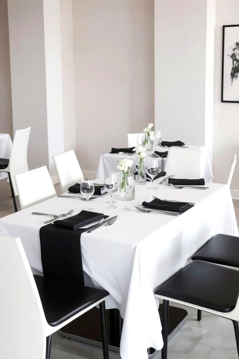 Minimalist Black and White Table Settings - 24 Black and White Wedding Ideas