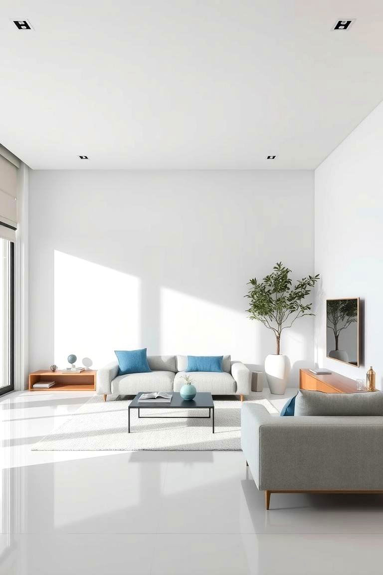 Minimalist Blue Design for Modern Living - 24 Blue Living Room Ideas