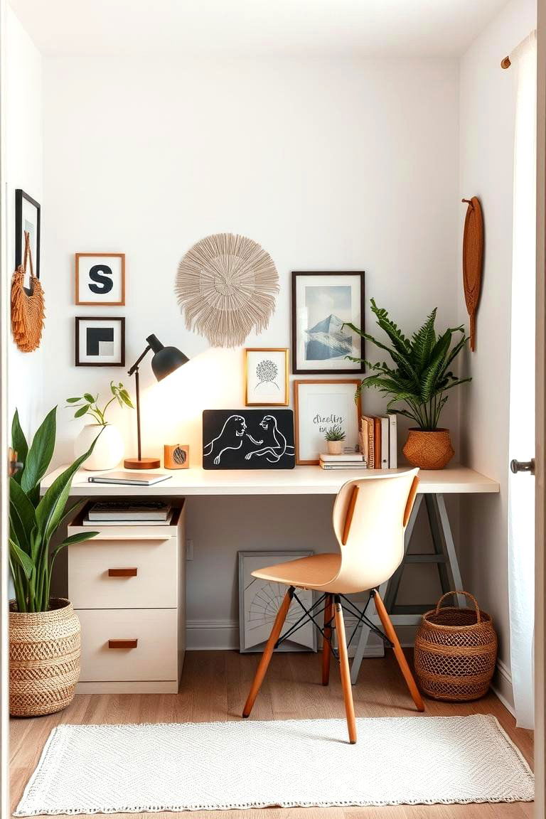Minimalist Boho Chic Study Nook - 24 Boho Teen Bedroom Ideas