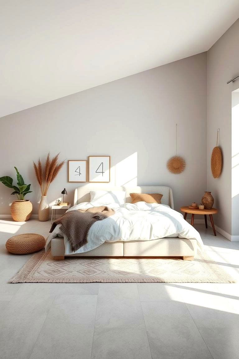 Minimalist Boho Fusion - 24 Grey Boho Bedroom Ideas