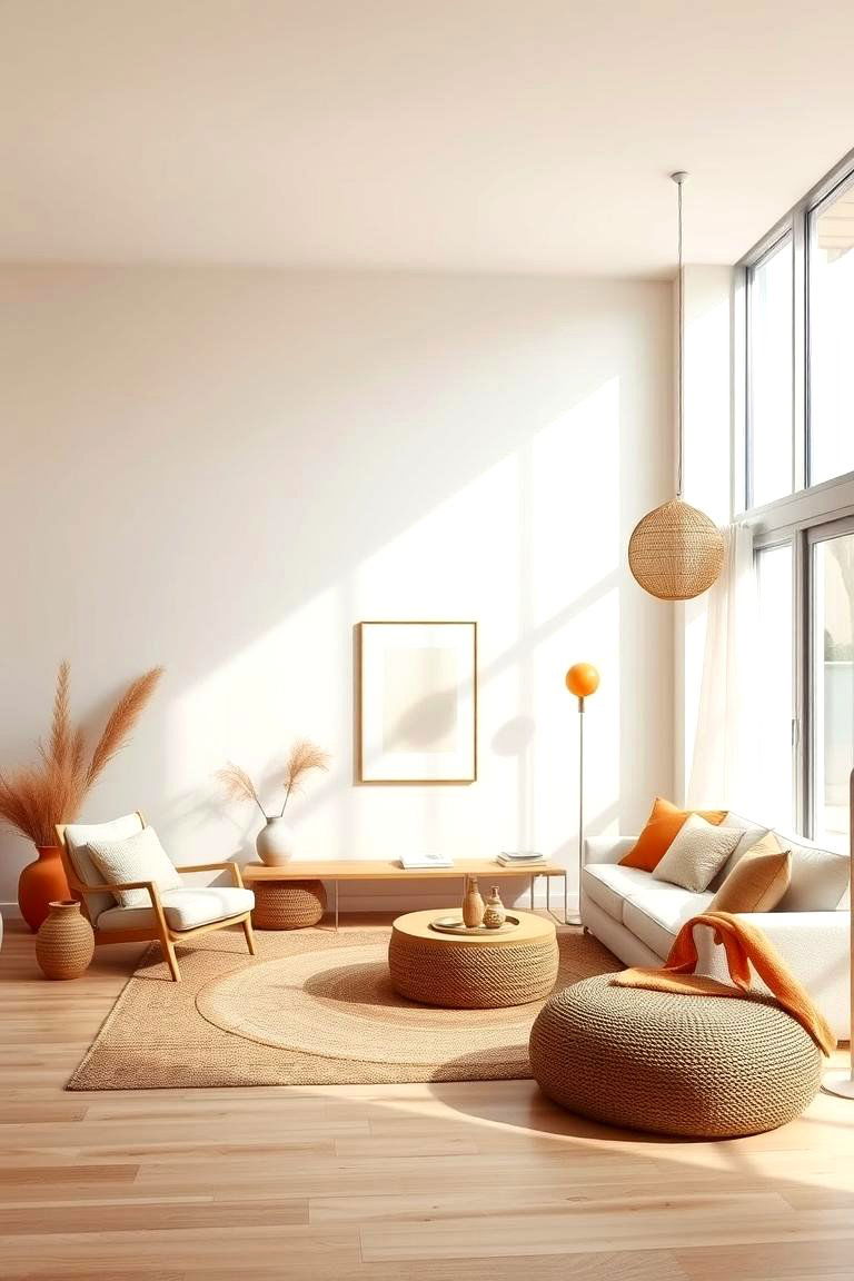 Minimalist Boho with Burnt Orange Pops - 24 Boho Burnt Orange Bedroom Ideas