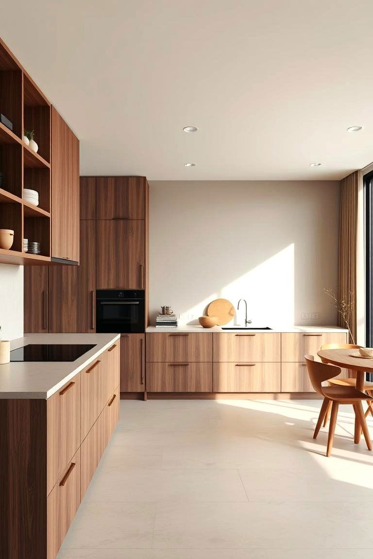 Minimalist Brown and Beige Combo - 24 Brown Kitchen Ideas