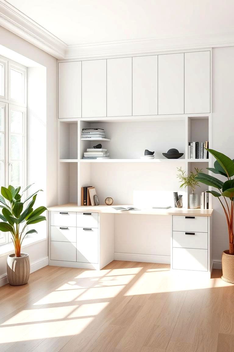 Minimalist Built in Desk - 24 Built-in Desk Ideas