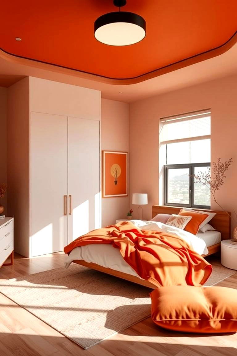 Minimalist Burnt Orange Decor Elements - 24 Burnt Orange Bedroom Ideas