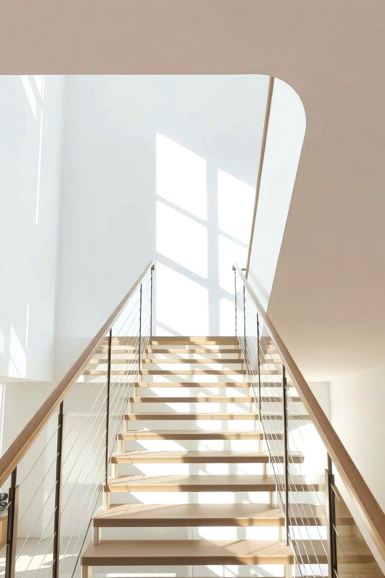 Minimalist Cable Railings - 24 Stair Railing Ideas