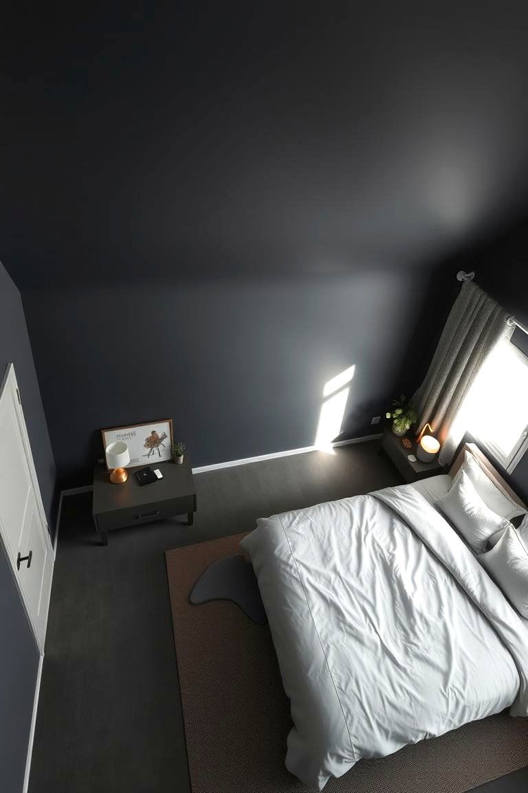 Minimalist Charcoal Sanctuary - 24 Charcoal Bedroom Ideas
