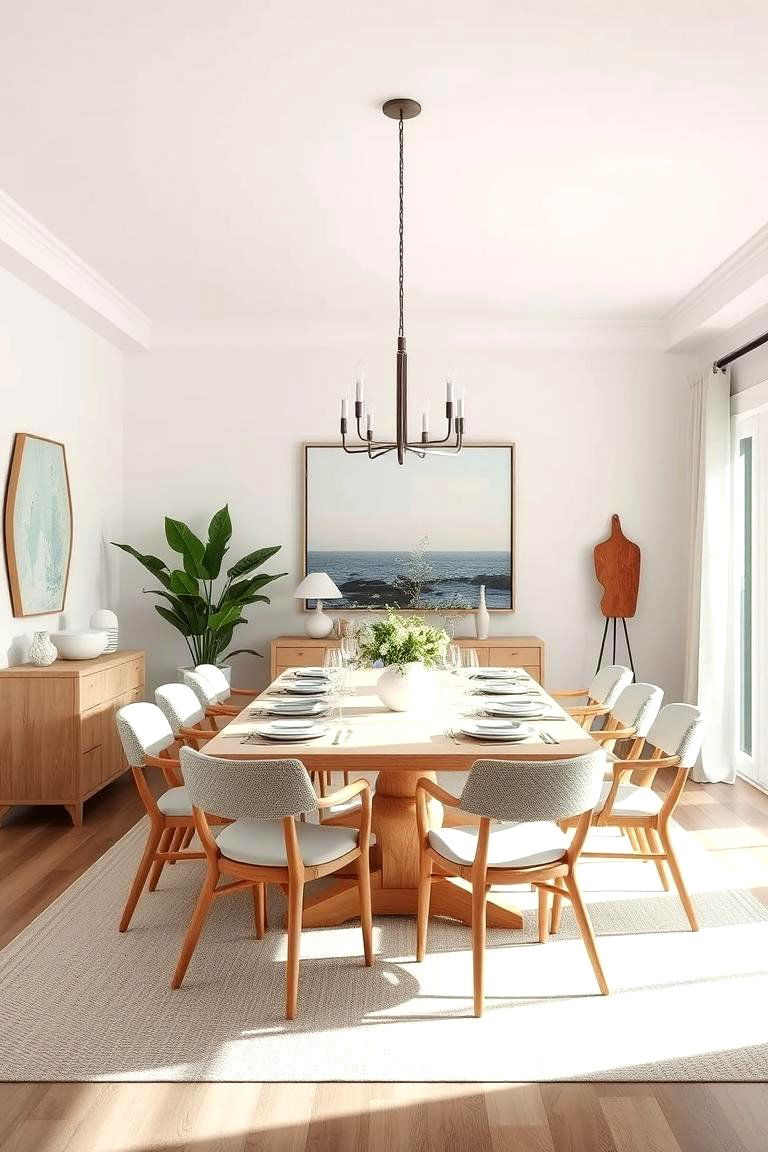 Minimalist Coastal Chic - 24 Coastal Dining Room Ideas