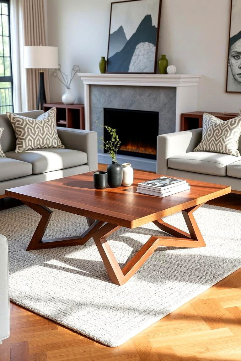 Minimalist Coffee Table - 24 Mid-Century Modern Living Room Ideas