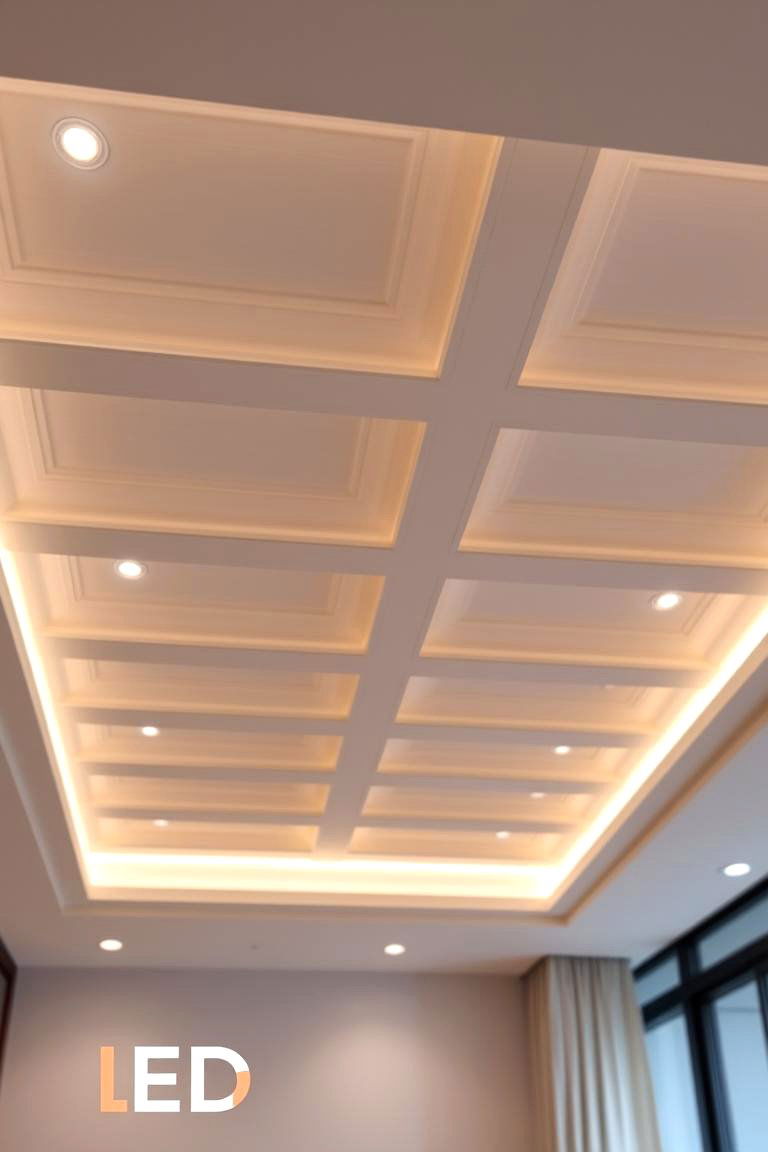 Minimalist Coffered Ceiling with Hidden Lighting - 24 Coffered Ceiling Ideas