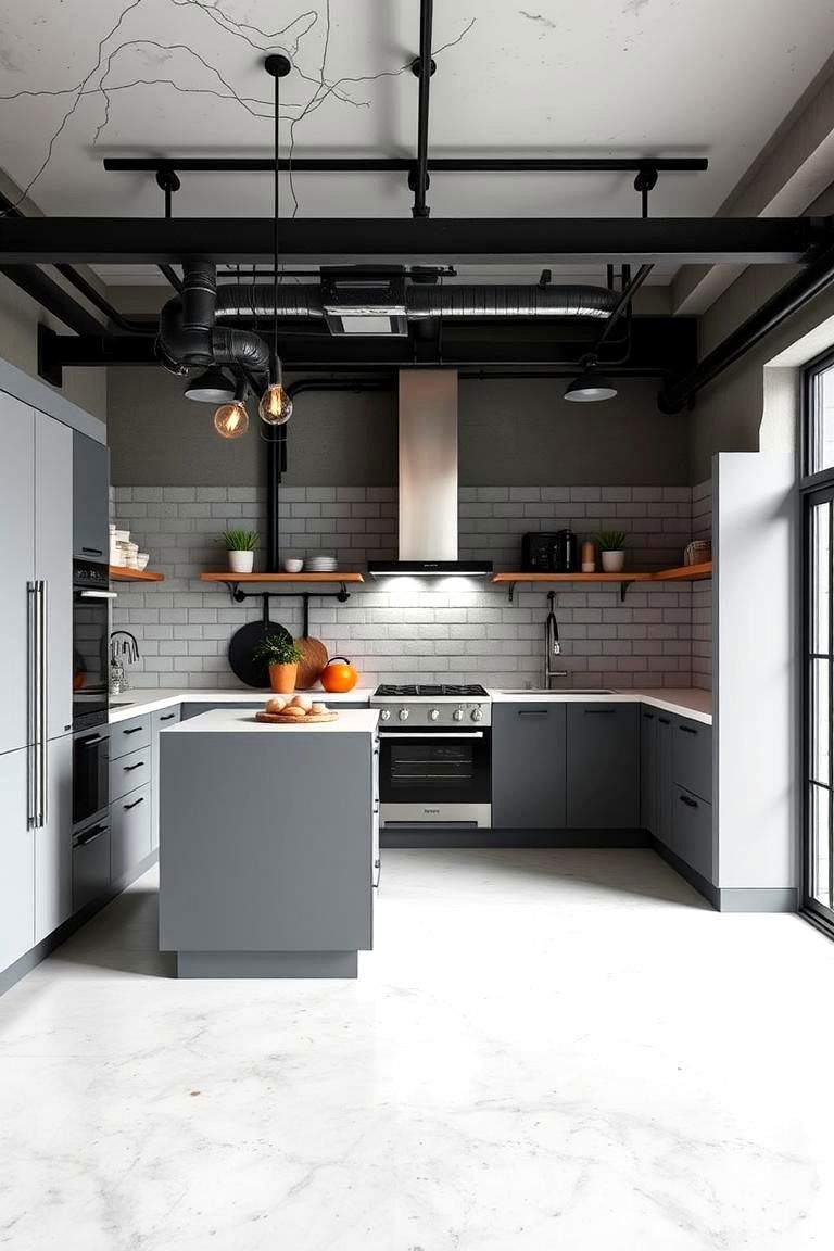Minimalist Color Palette - 24 Industrial Kitchen Ideas
