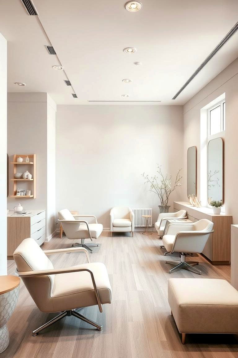 Minimalist Color Palette for Calming Vibes - 24 Small Salon Interior Design Ideas