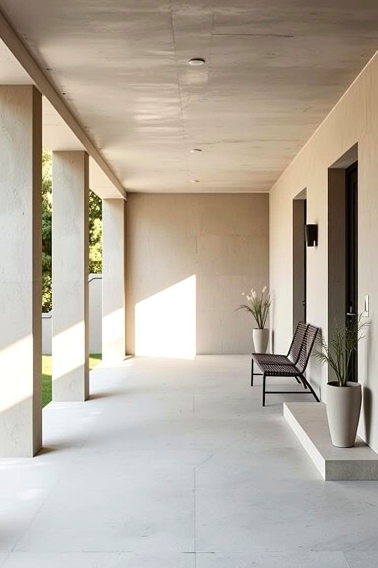 Minimalist Concrete Charm - 24 Concrete Porch Ideas