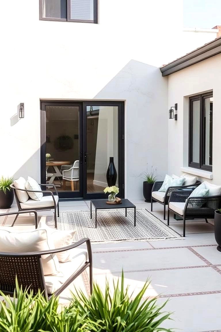 Minimalist Concrete Patio - 24 Backyard Patio Ideas