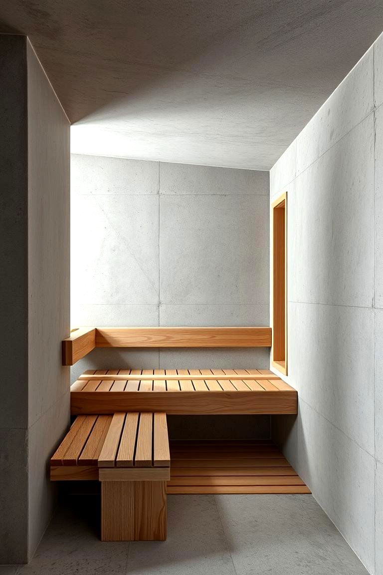 Minimalist Concrete Sauna - 24 Outdoor Sauna Ideas