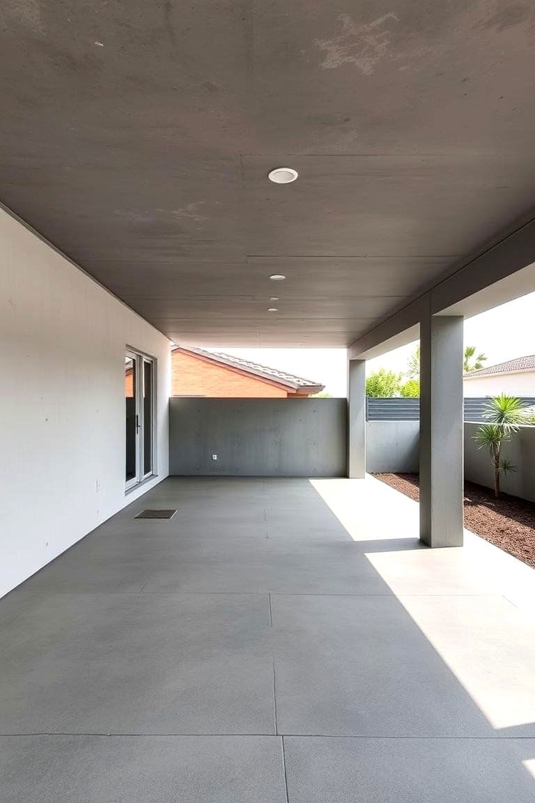 Minimalist Concrete Simplicity - 24 Gable Patio Roof Design Ideas