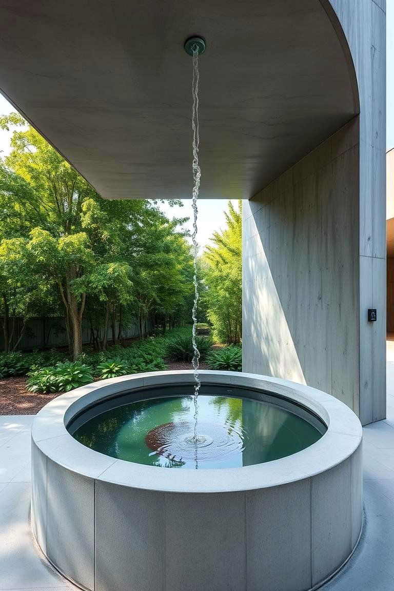 Minimalist Concrete Wishing Well - 24 Outdoor Wishing Well Garden Ideas