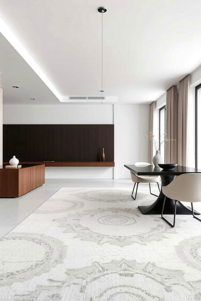 Minimalist Contemporary Carpet - 24 Carpeted Dining Room Ideas