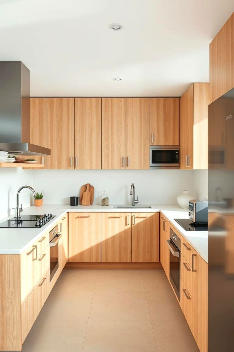Minimalist Contemporary Delight - 24 Kitchens With Light Wood Cabinets