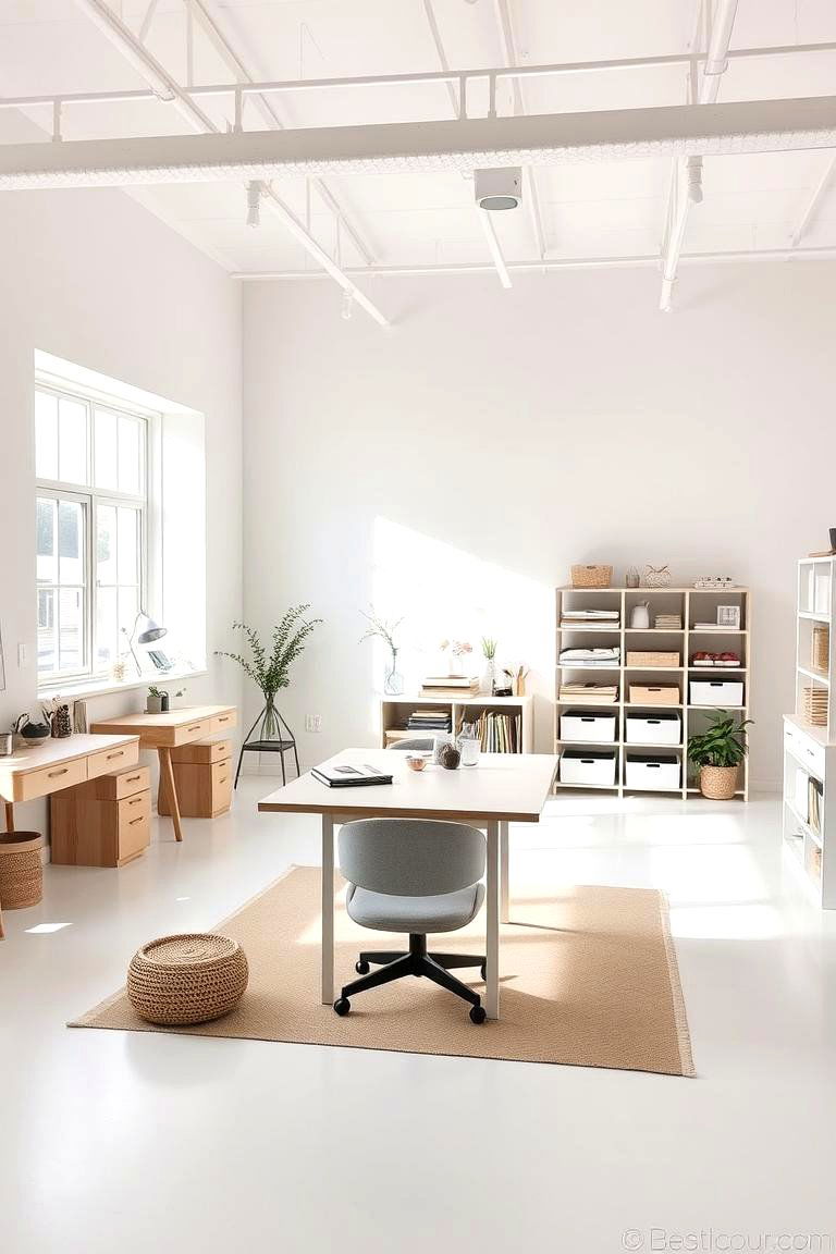 Minimalist Craft Studio - 24 Craft Room Ideas