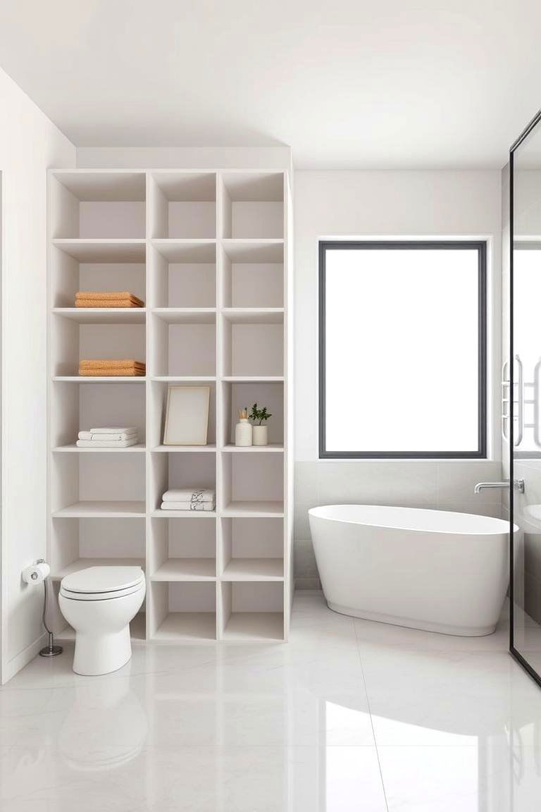 Minimalist Cube Storage - 24 Toilet Paper Storage Ideas