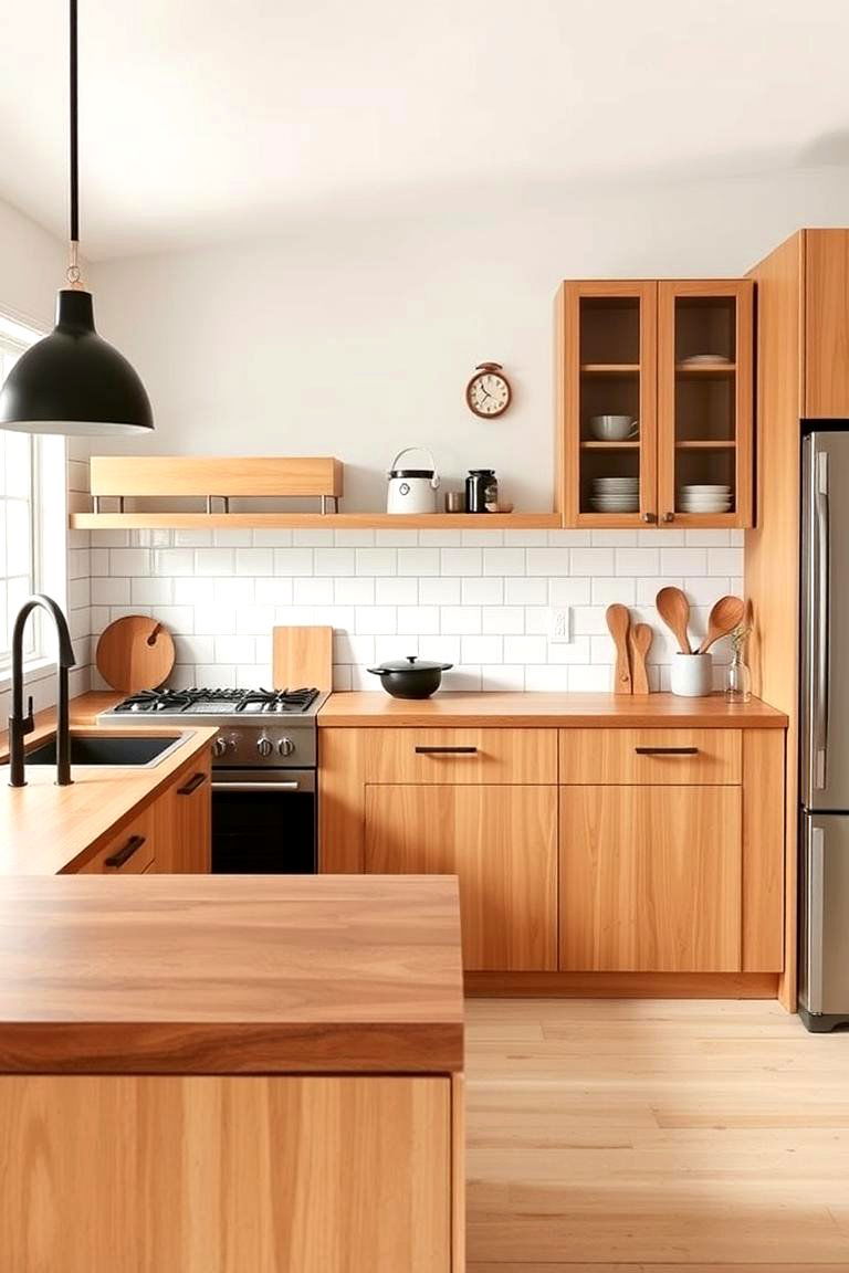 Minimalist Delight - 24 Kitchens With Butcher Block Countertops
