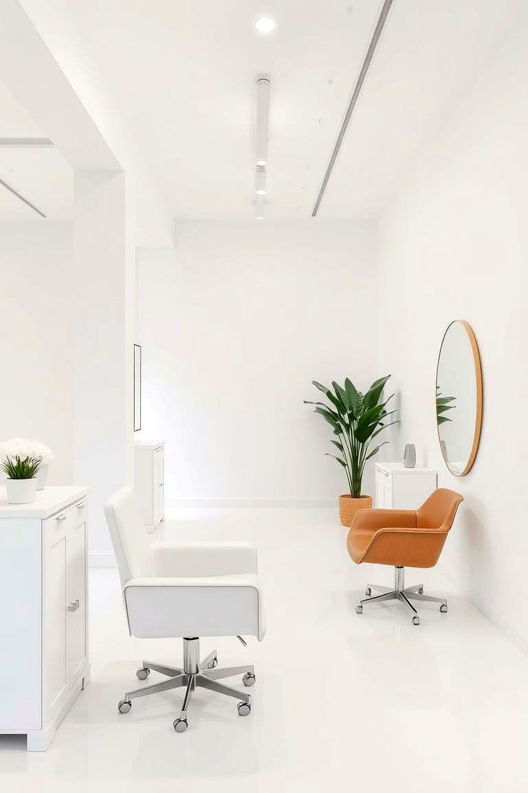 Minimalist Design for Clean Lines - 24 Small Salon Interior Design Ideas