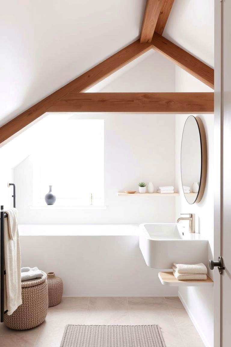 Minimalist Design for a Clean Look - 24 Attic Bathroom Ideas