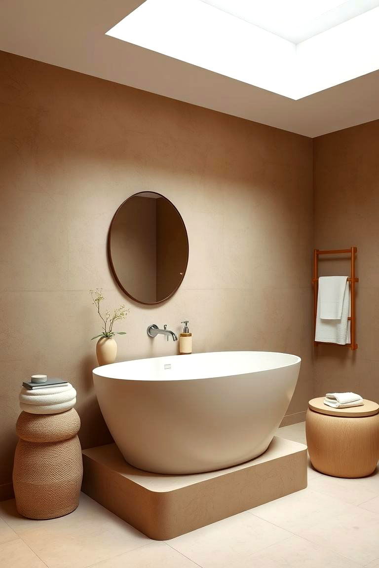 Minimalist Earth Tones - 24 Earthy Bathroom Ideas