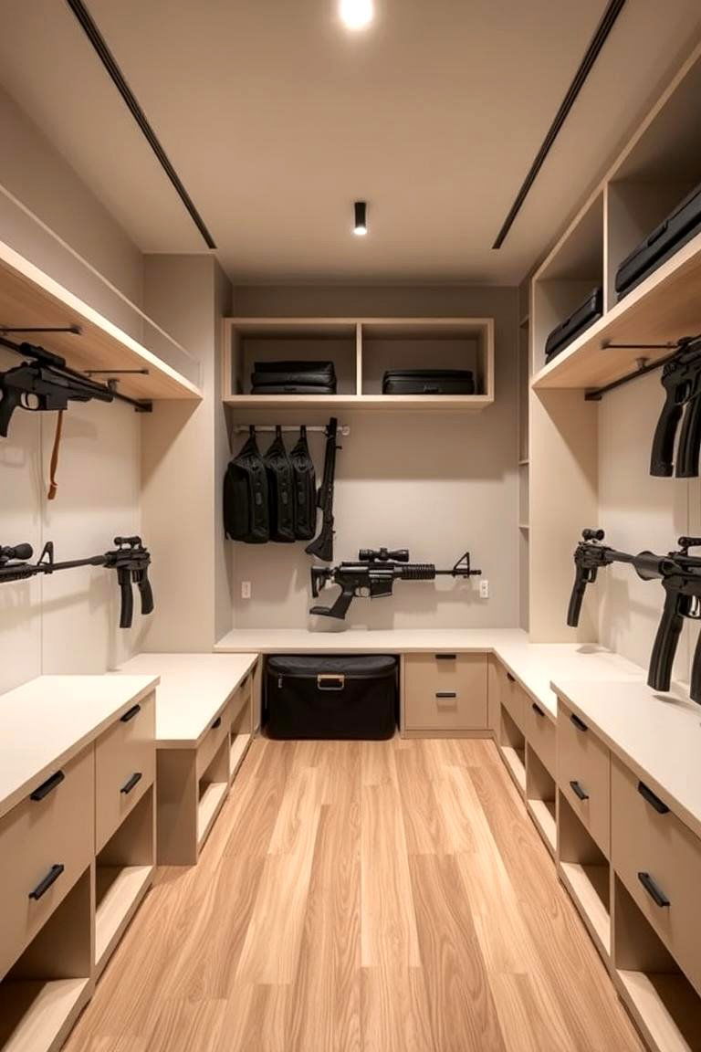 Minimalist Efficiency Gun Room - 24 Gun Room Ideas