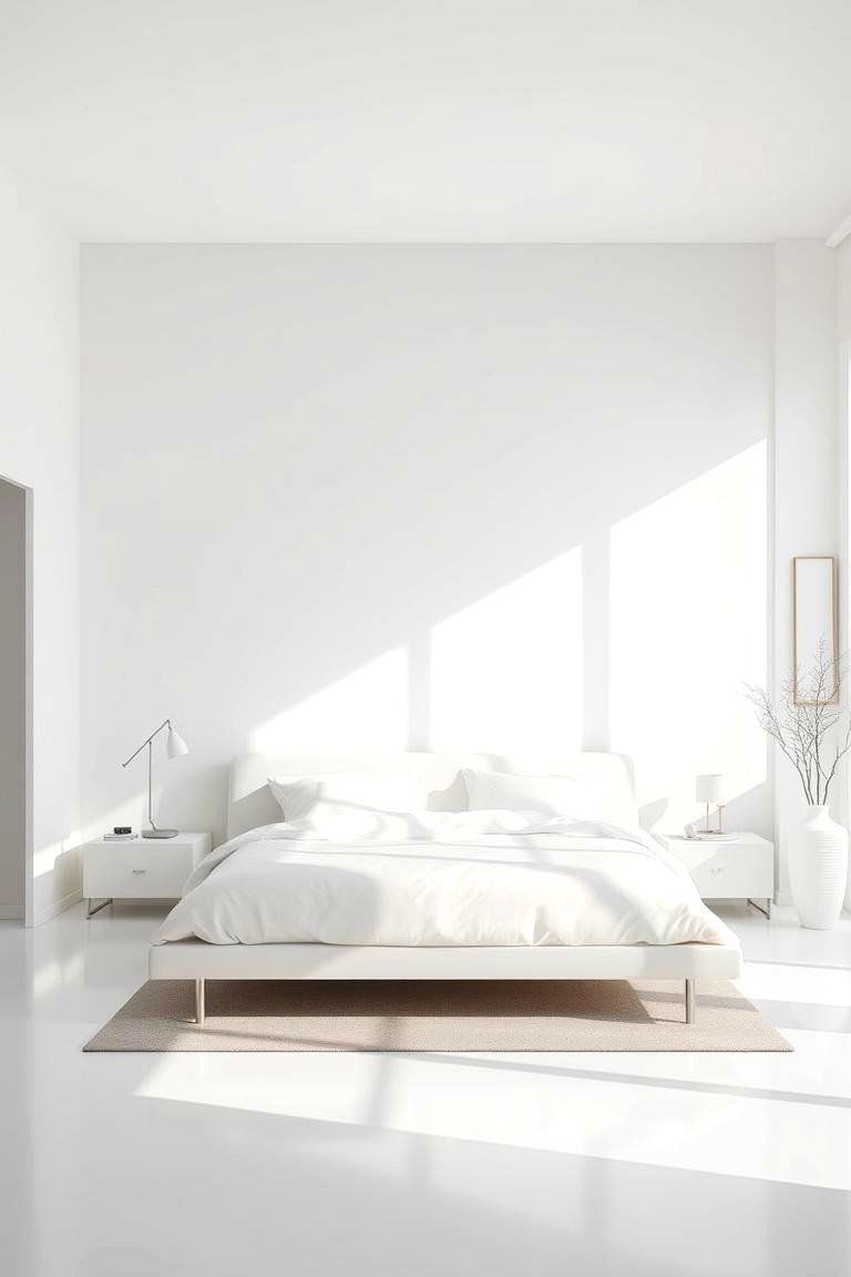 Minimalist Elegance in White - 24 White Bedroom Ideas